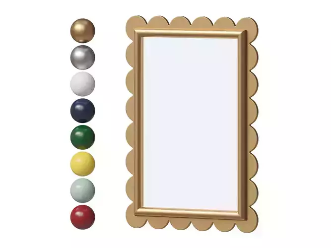 Medium Scallop Mirror by Reid and Wright 3D model