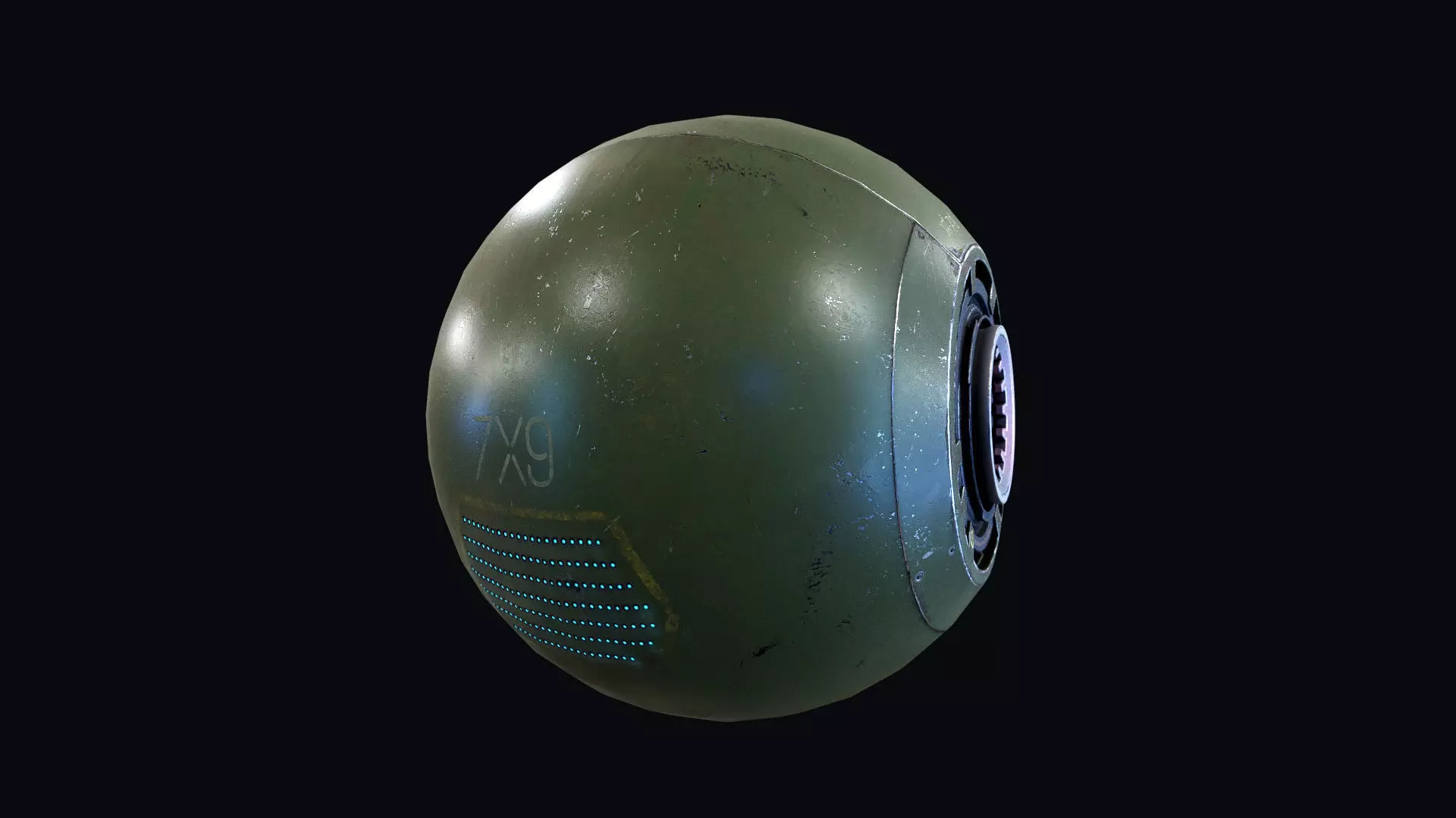 Reconnaissance Sphere Drone PBR Low-poly LODs 3D model_3