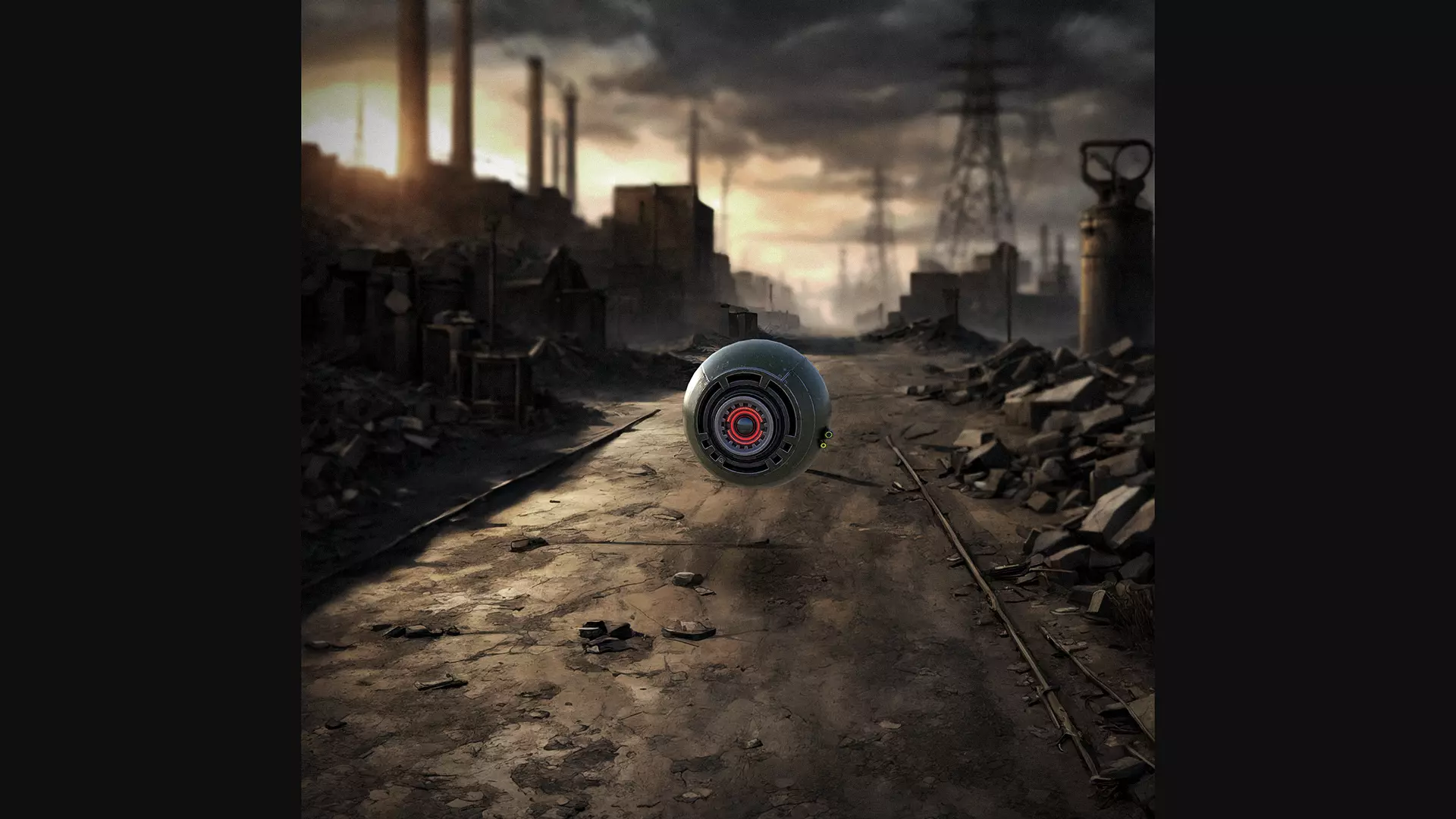 Reconnaissance Sphere Drone PBR Low-poly LODs 3D model_7