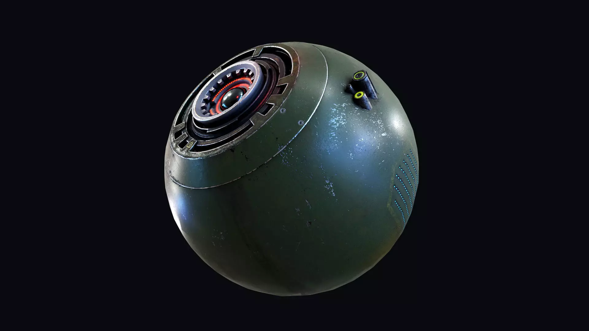 Reconnaissance Sphere Drone PBR Low-poly LODs 3D model_4