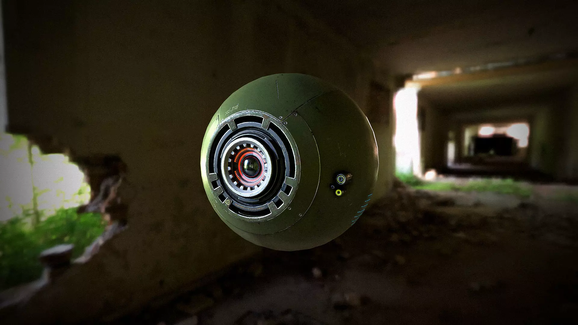 Reconnaissance Sphere Drone PBR Low-poly LODs 3D model_6