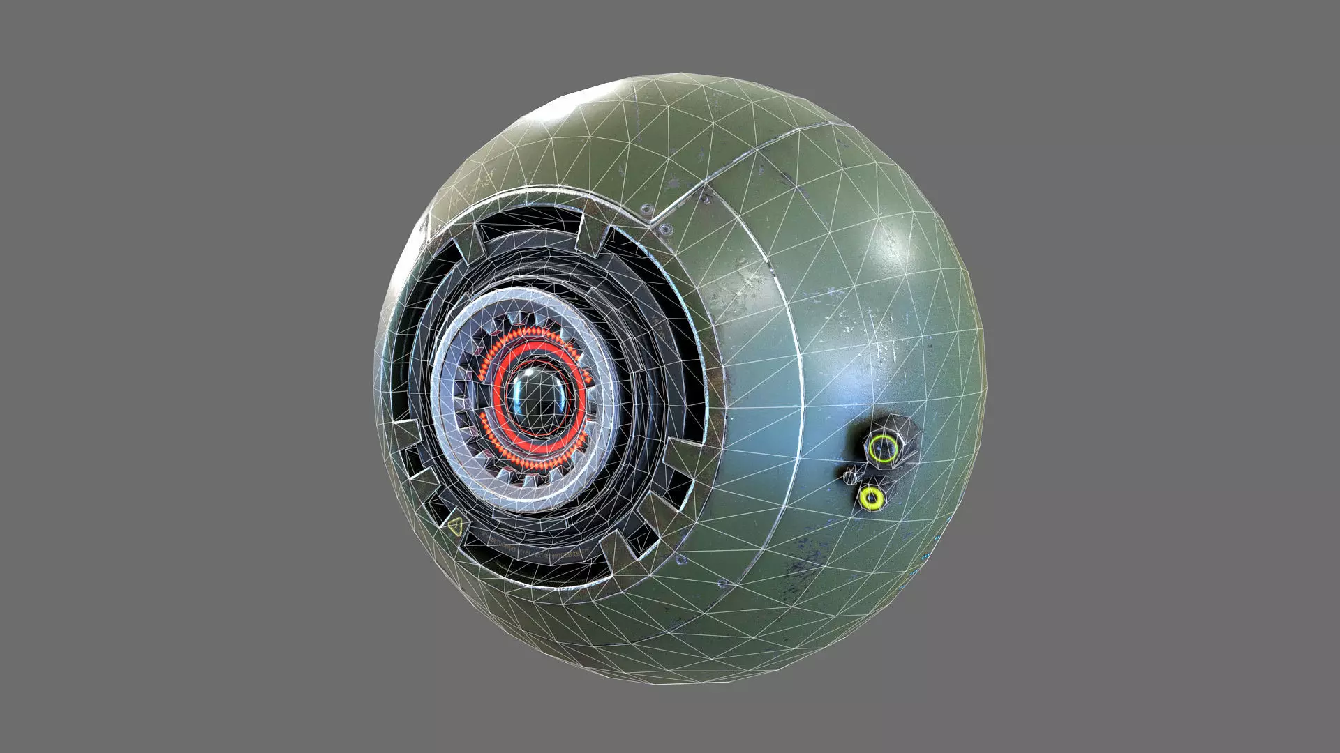 Reconnaissance Sphere Drone PBR Low-poly LODs 3D model_8