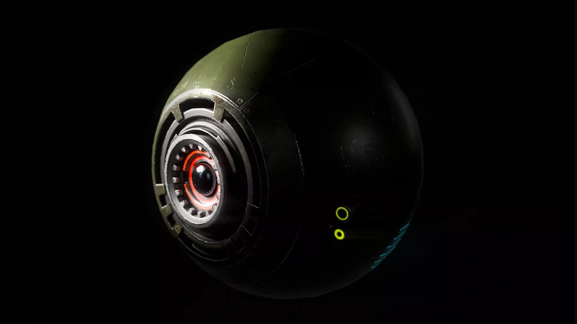 Reconnaissance Sphere Drone PBR Low-poly LODs 3D model_5
