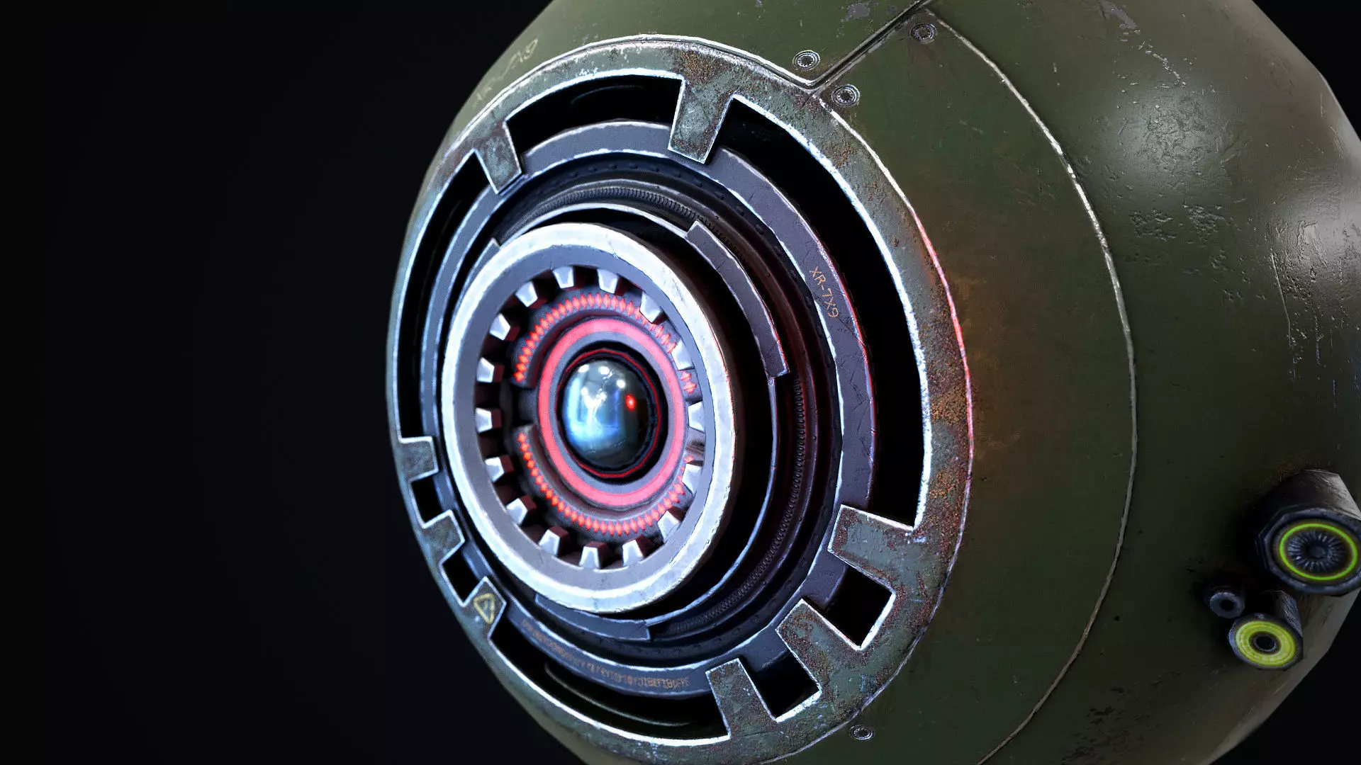 Reconnaissance Sphere Drone PBR Low-poly LODs 3D model_1