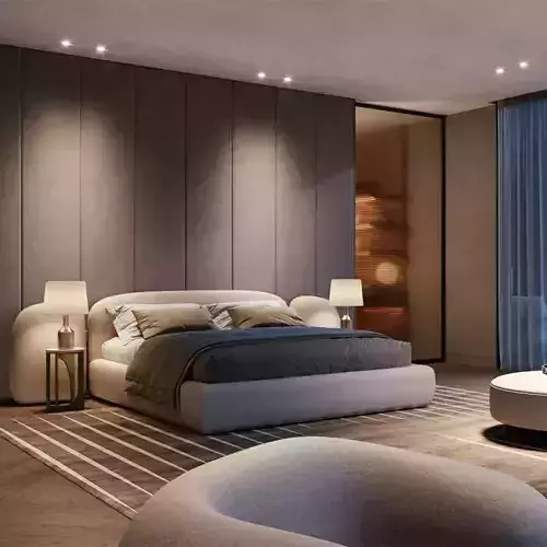 Boucle Upholstered Platform Bed