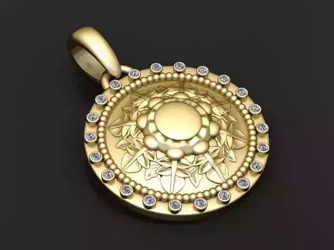 gemstone pendant 3D printable model 