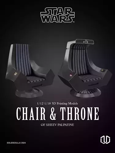 Star Wars Sheev Palpatine Senator Chair and Emperor Throne 3D print model