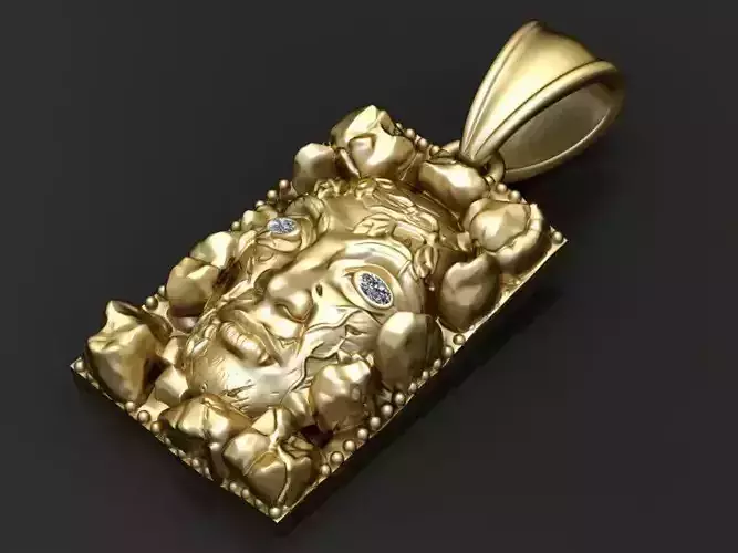 face pendant 3D printable model 
