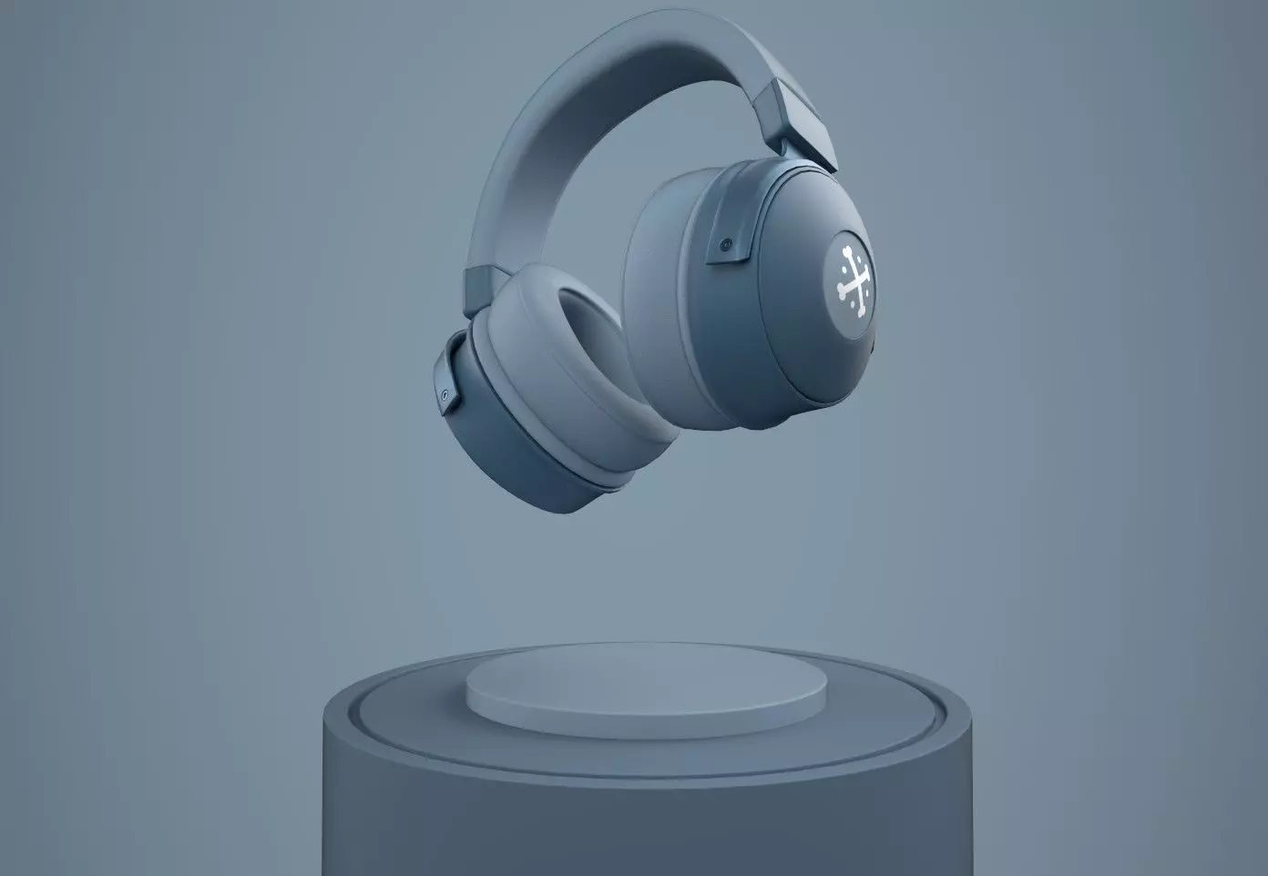 wireless headphone headset Low-poly 3D model_1