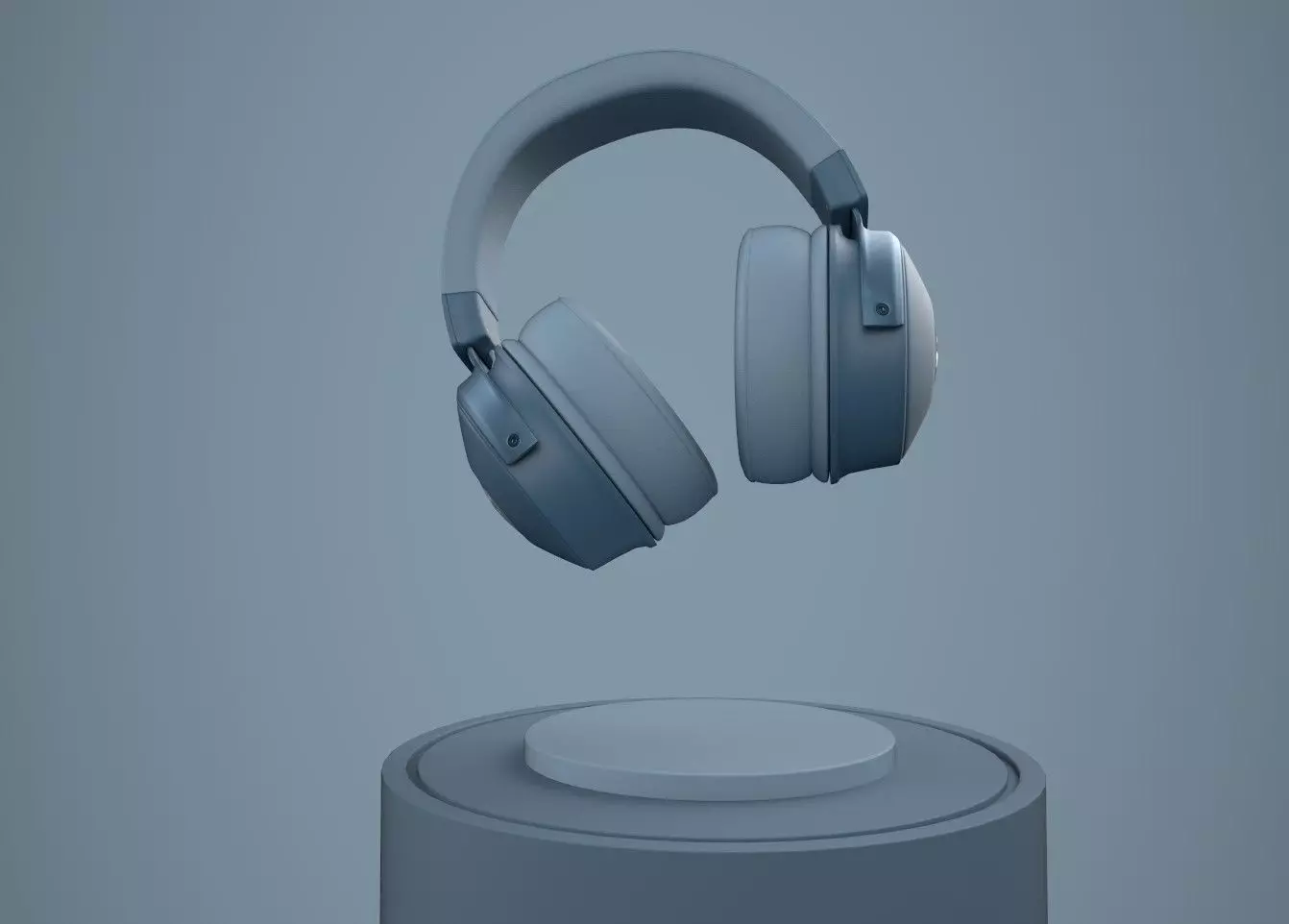 wireless headphone headset Low-poly 3D model_2