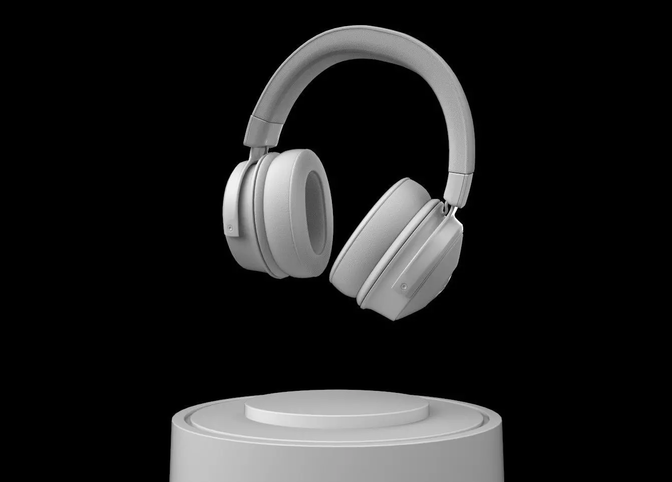 wireless headphone headset Low-poly 3D model_3