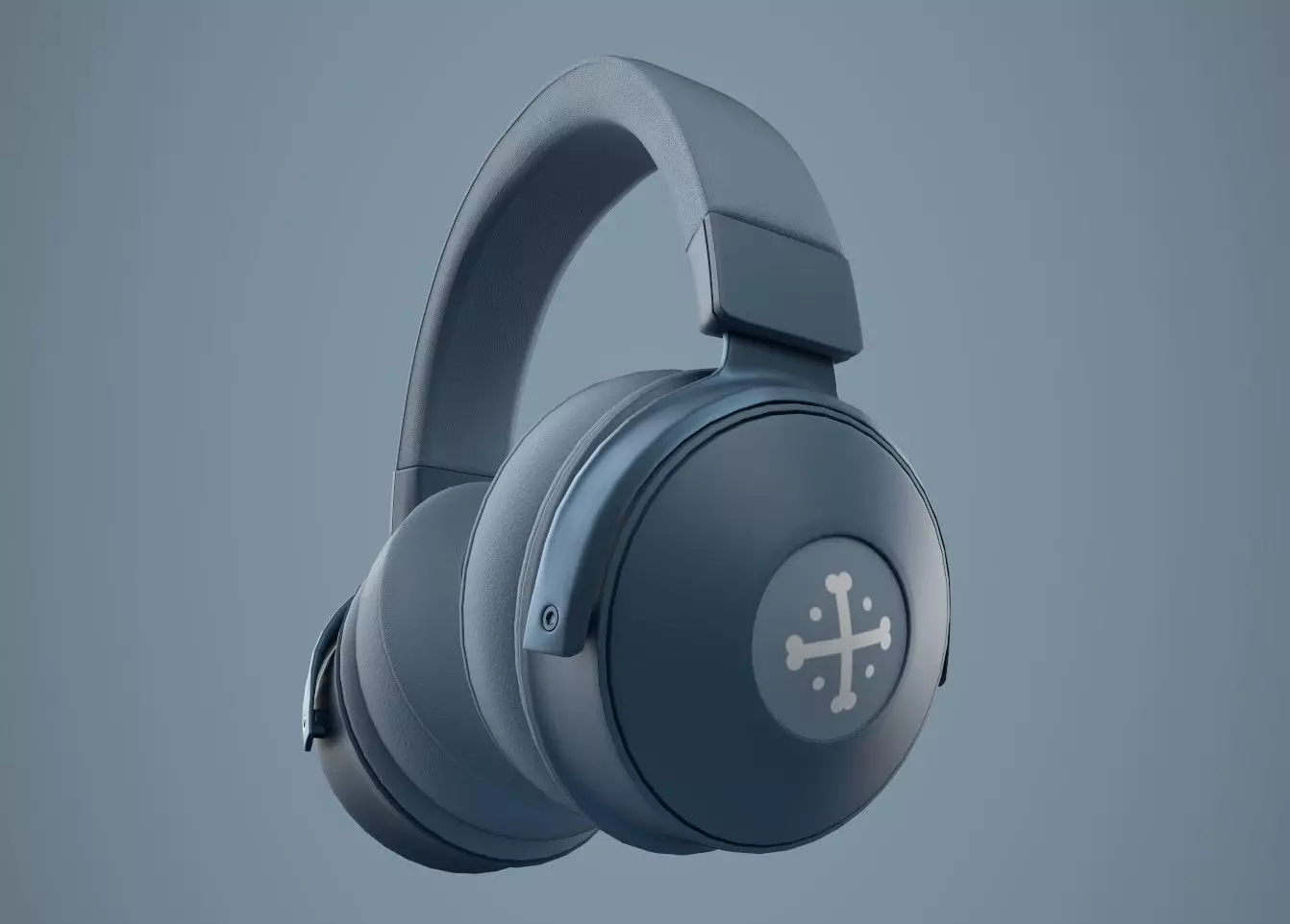 wireless headphone headset Low-poly 3D model_0