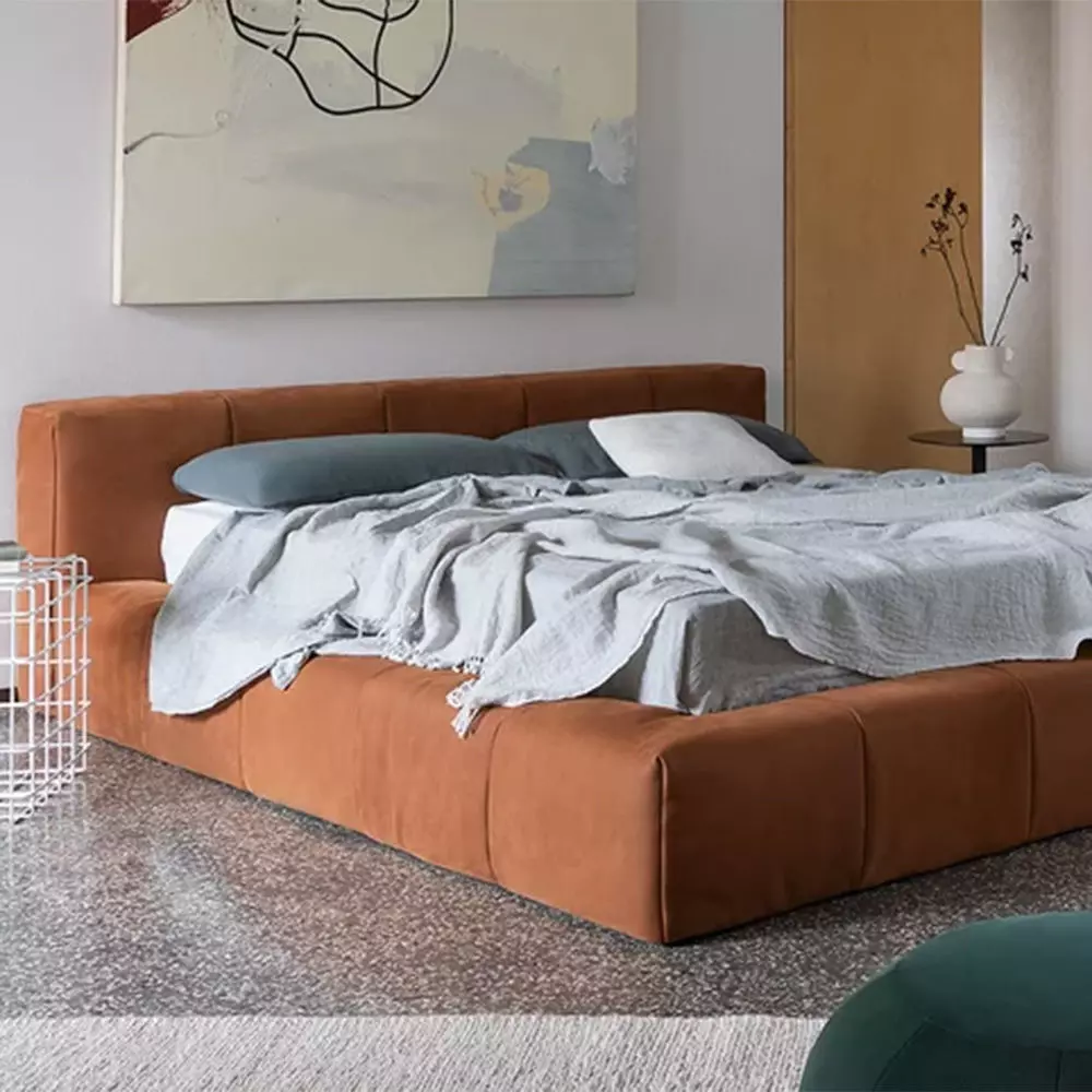 Low Padded Platform Bed 3D model