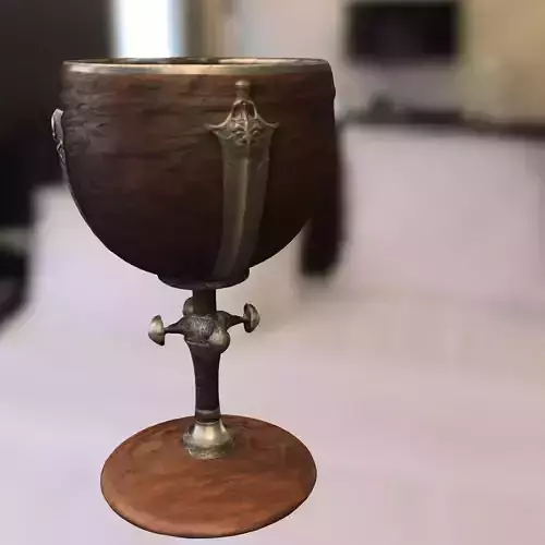 Medieval Goblet with Skull Ornament Low-poly 3D model