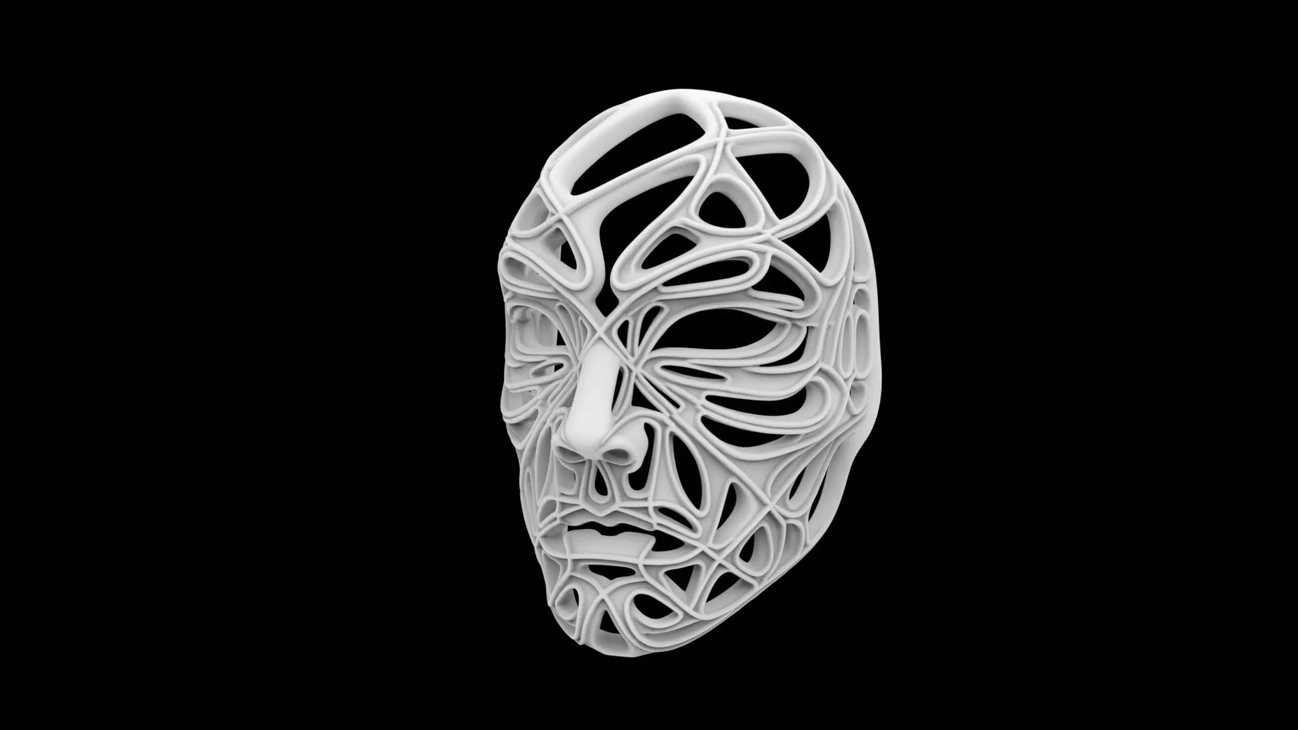 Parametric Biomorphic Face Mask 3D print model_1