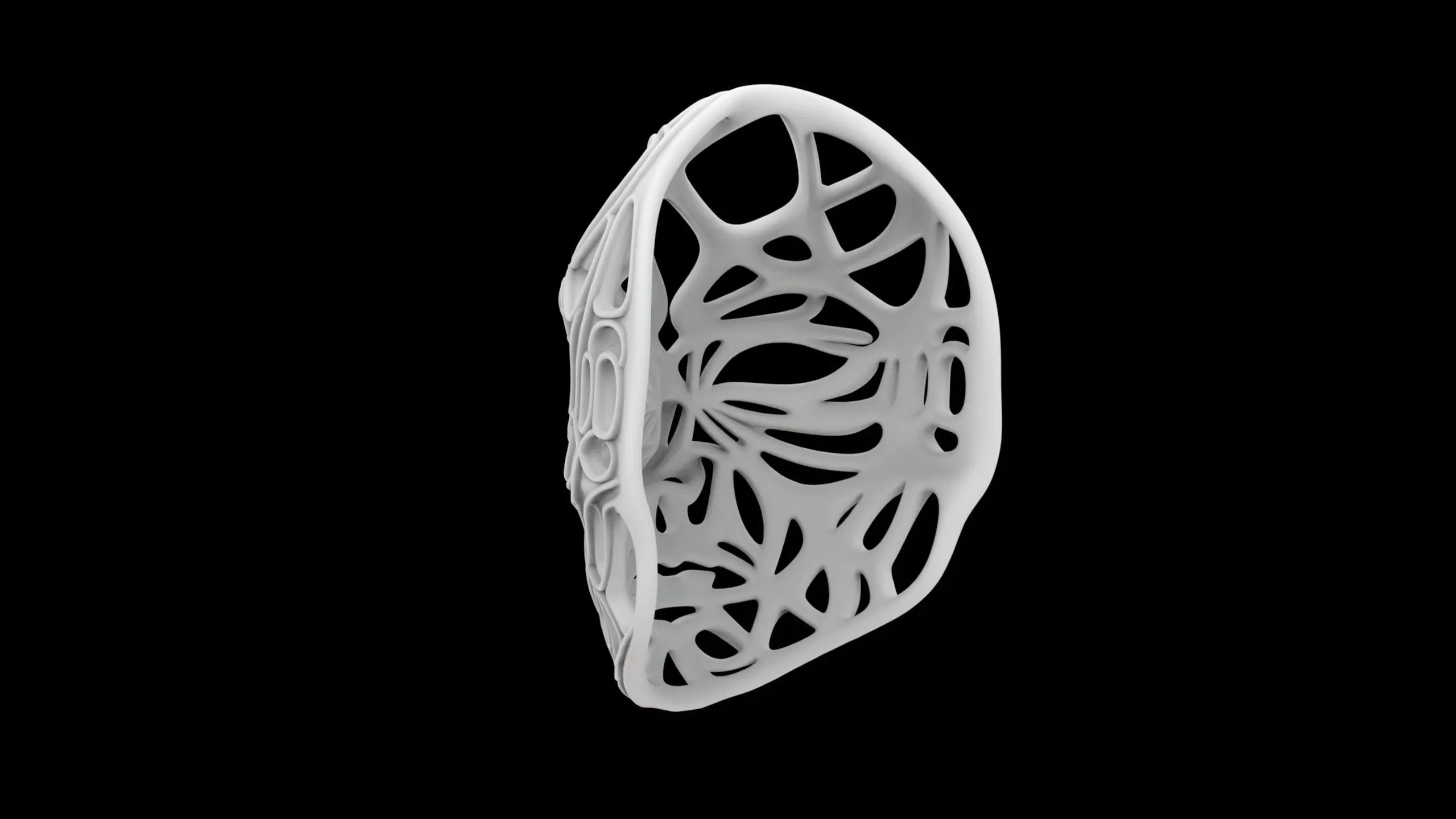 Parametric Biomorphic Face Mask 3D print model_3