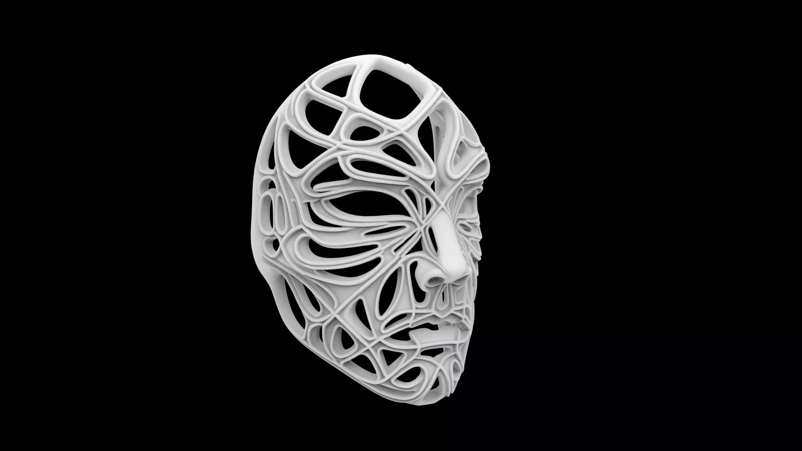Parametric Biomorphic Face Mask 3D print model_0