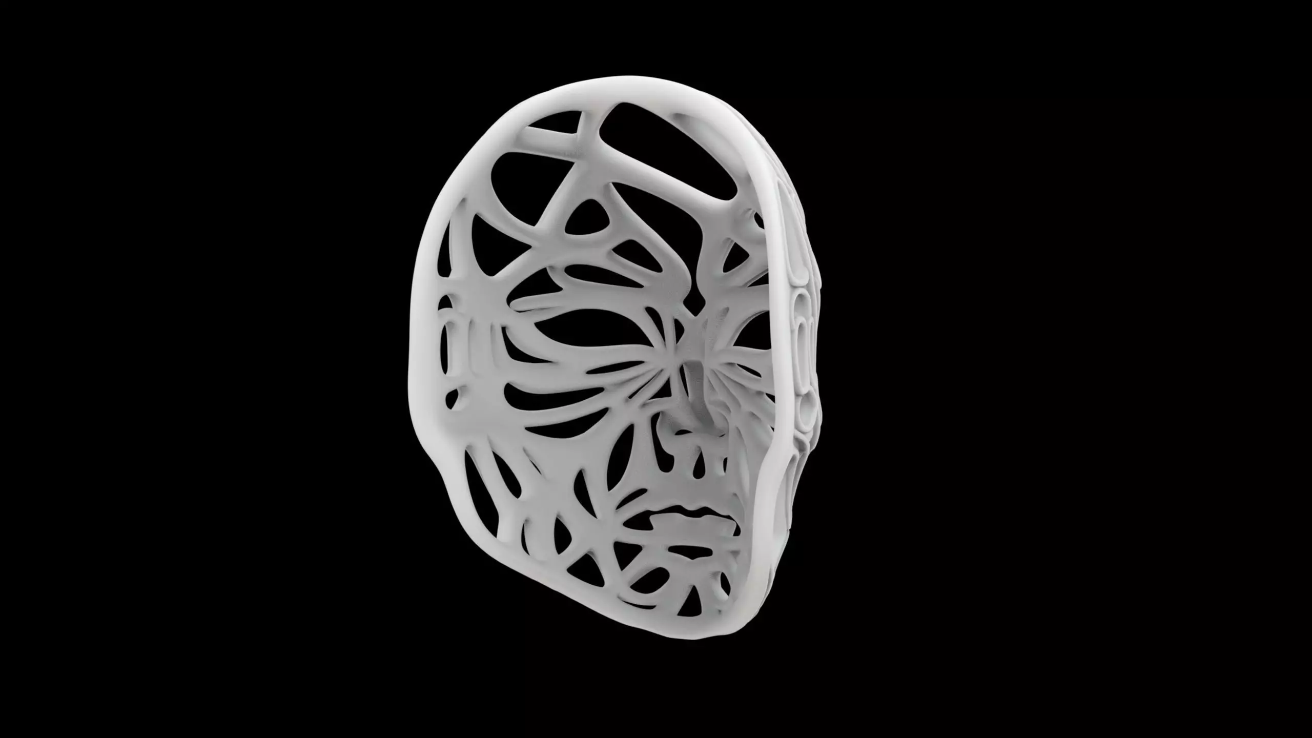 Parametric Biomorphic Face Mask 3D print model_4
