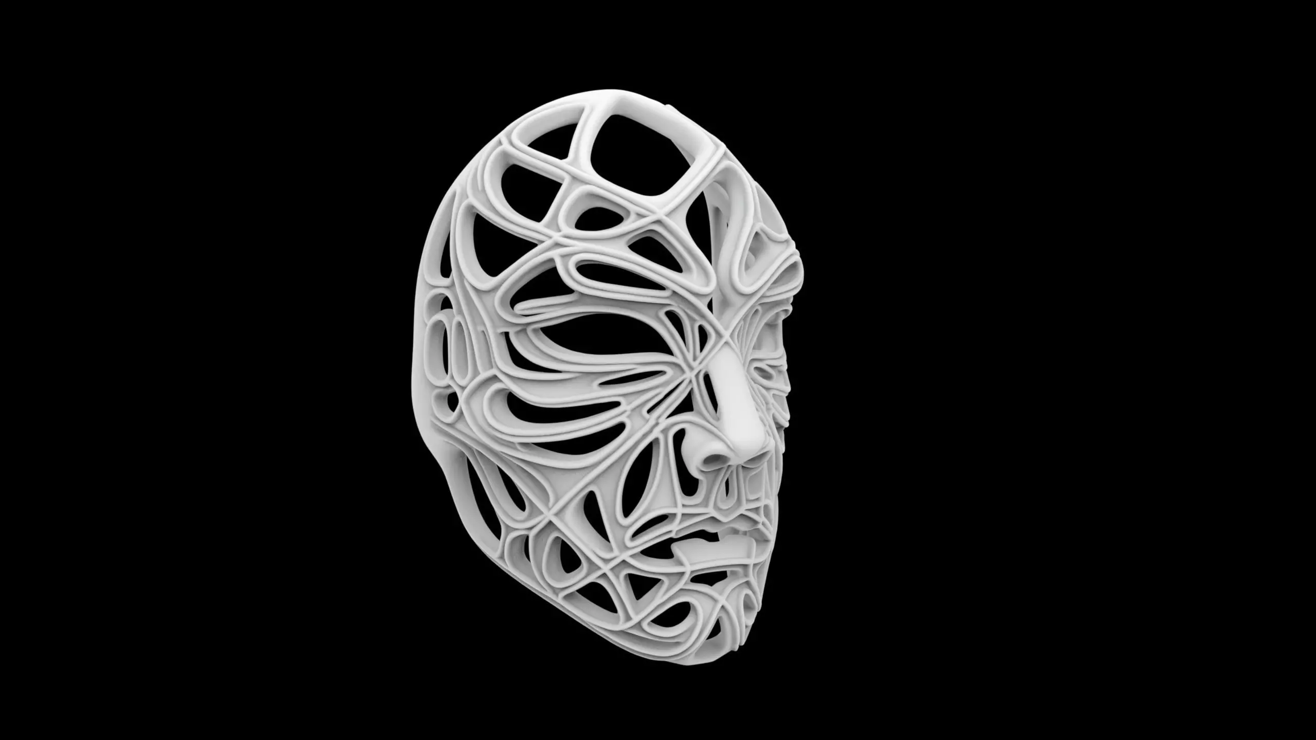 Parametric Biomorphic Face Mask 3D print model_6
