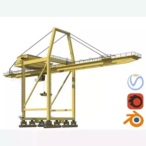 Container RTG Gantry Shore Harbour Cargo crane Quay side 3D model