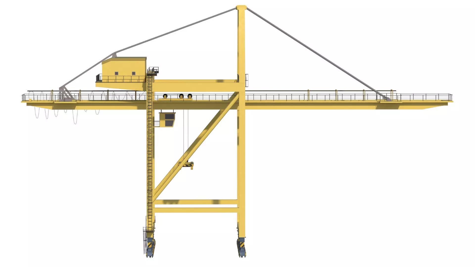 Container RTG Gantry Shore Harbour Cargo crane Quay side 3D model_3