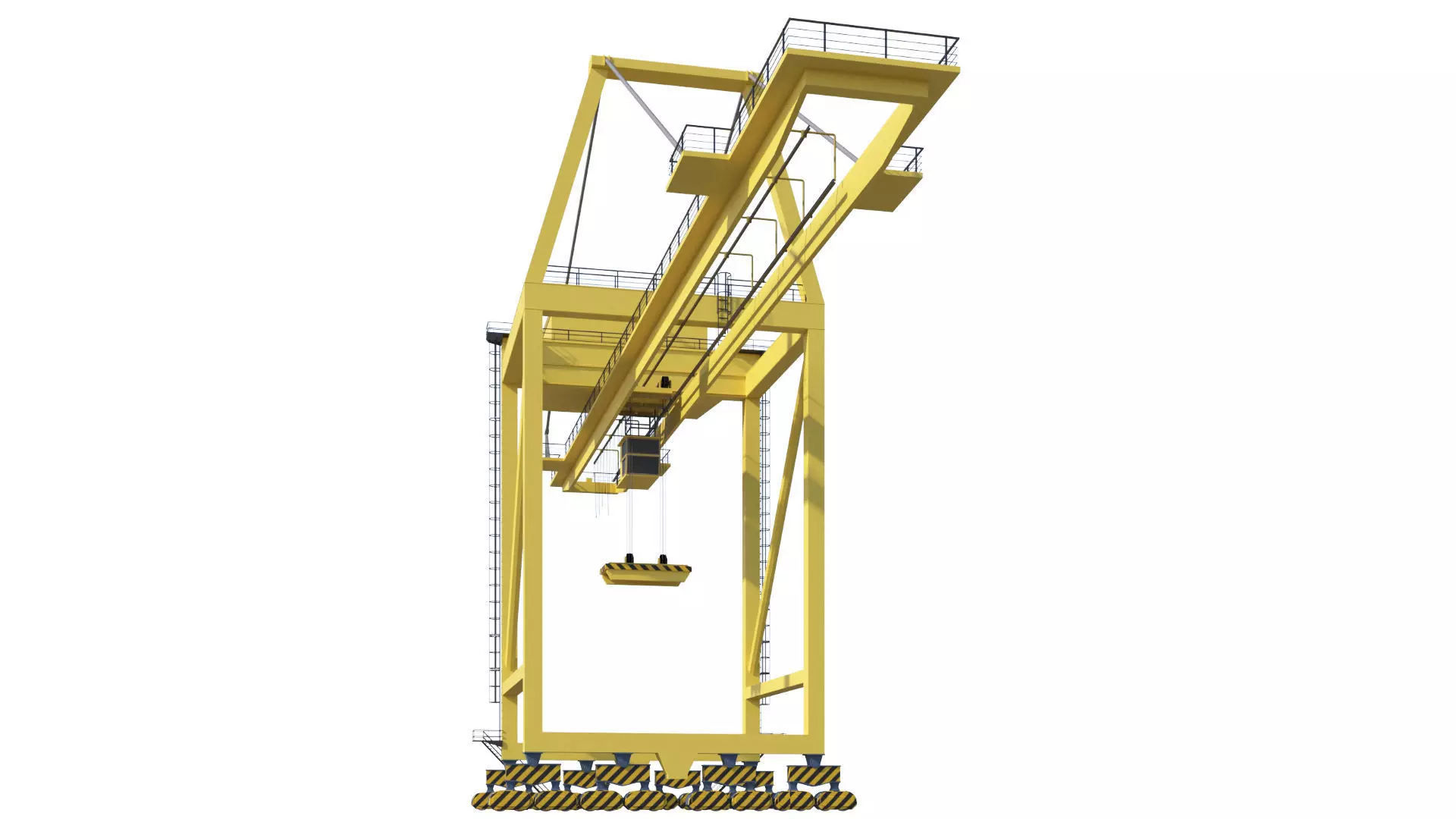 Container RTG Gantry Shore Harbour Cargo crane Quay side 3D model_10
