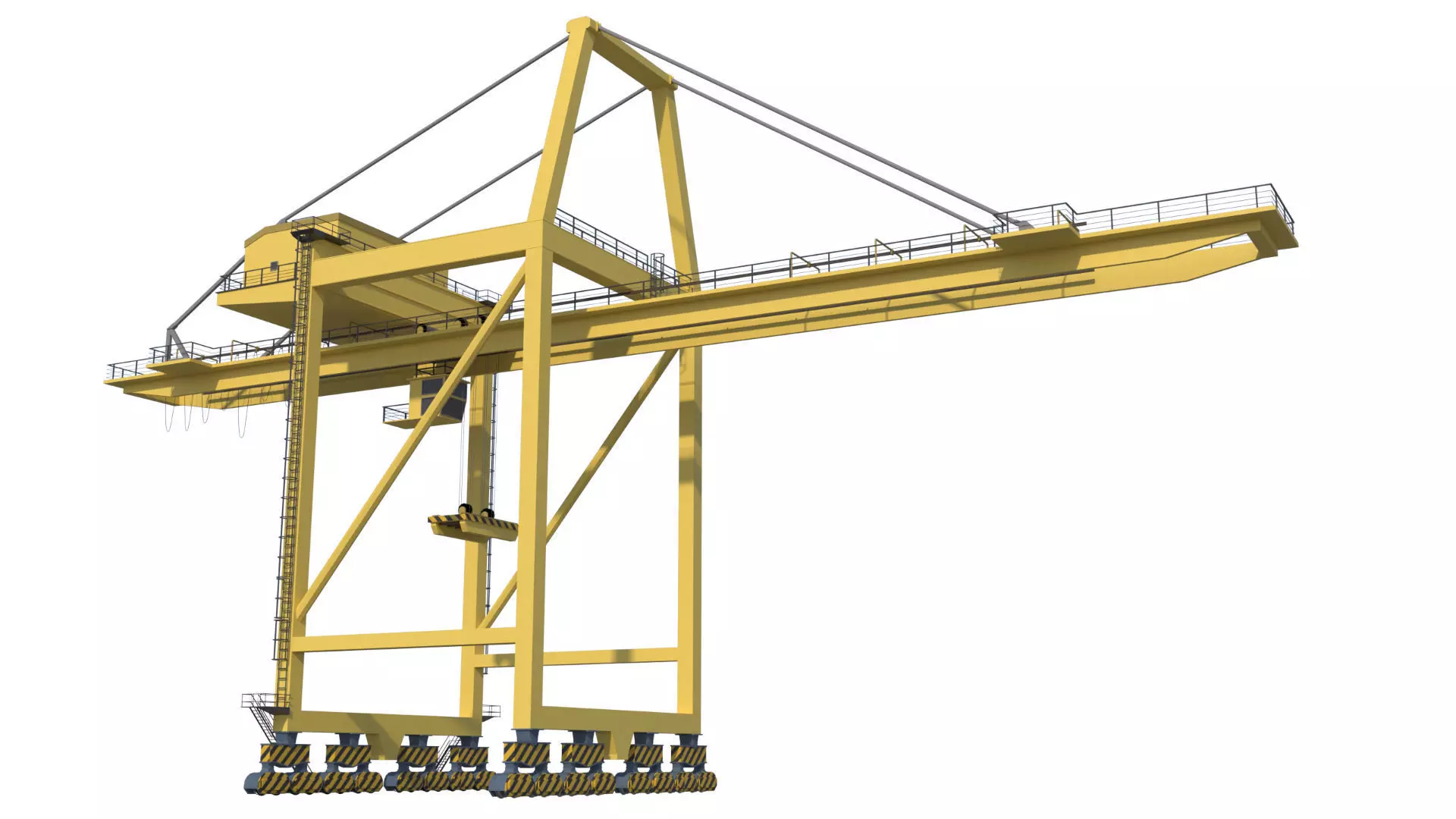 Container RTG Gantry Shore Harbour Cargo crane Quay side 3D model_2