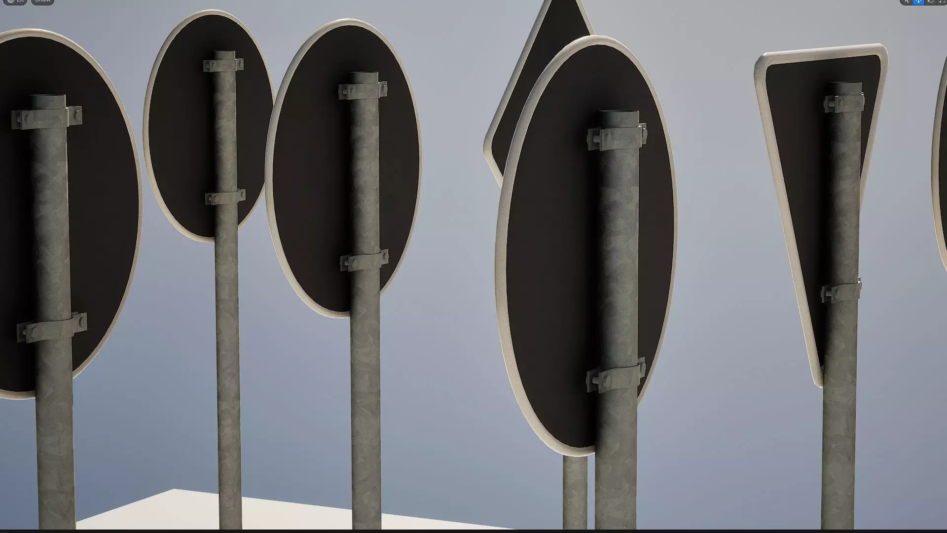 EU traffic signs Free low-poly 3D model_1