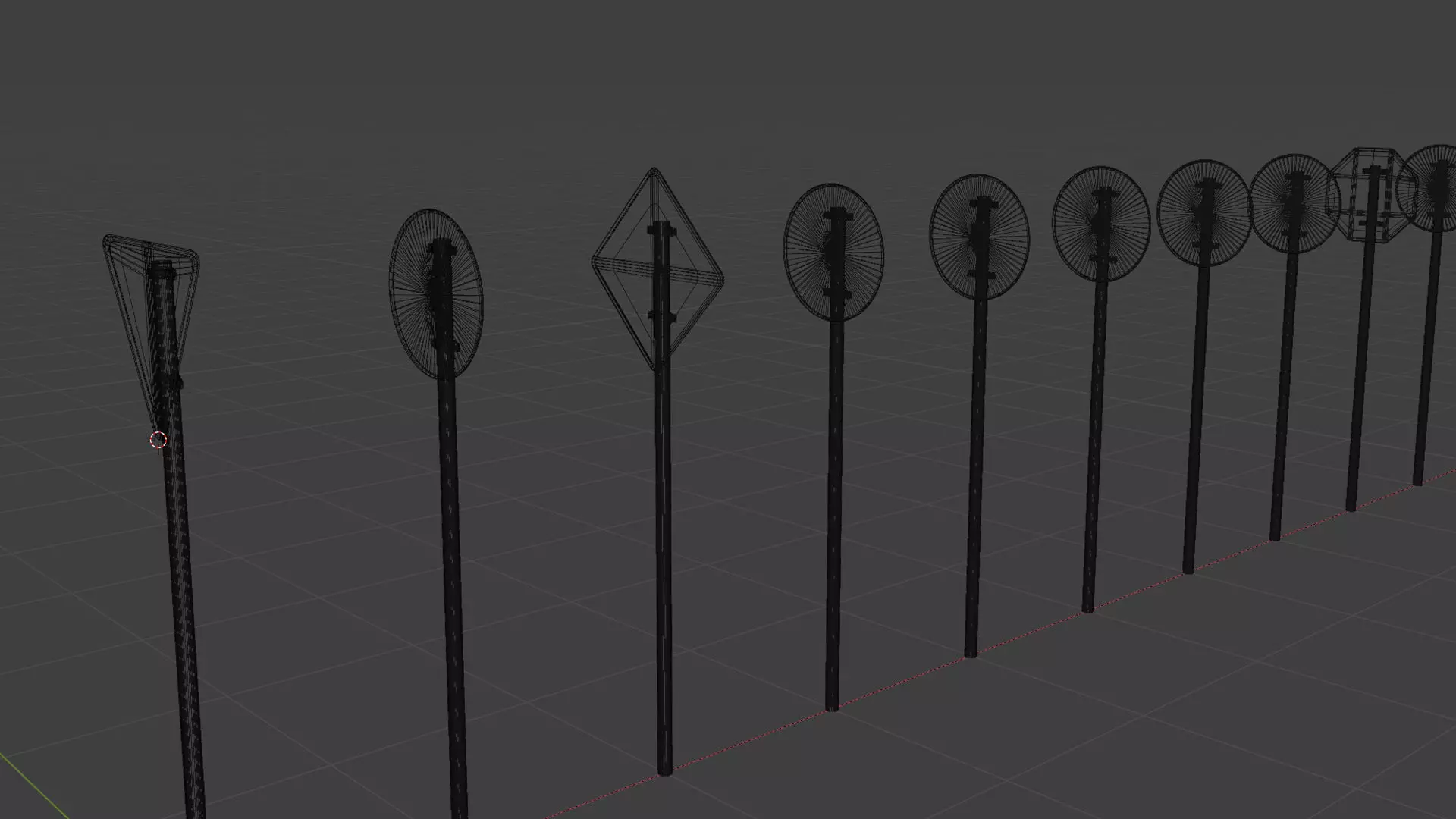 EU traffic signs Free low-poly 3D model_3