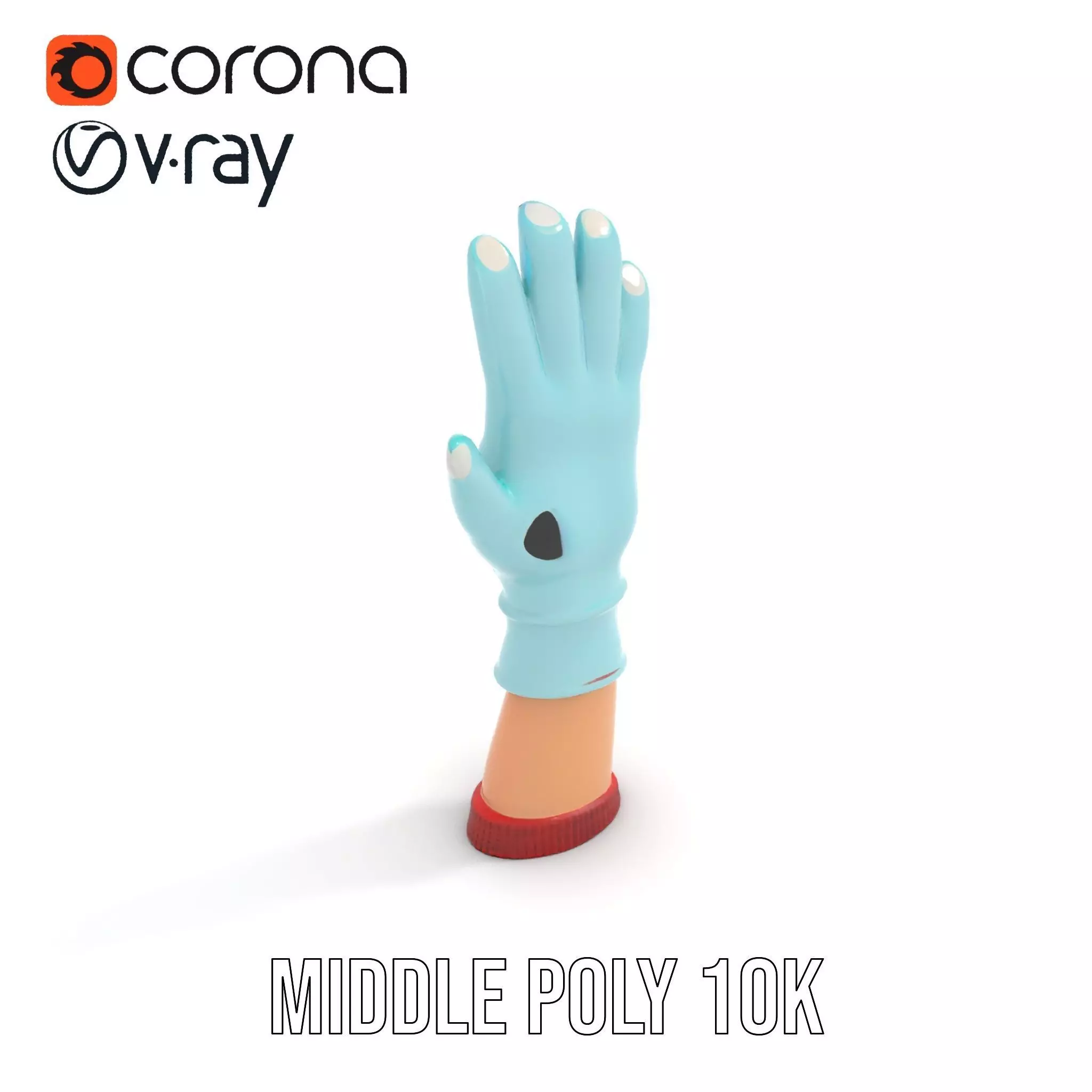 Playful Cartoon Glove Model Pack Low-poly 3D model_6