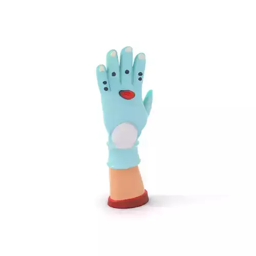 Playful Cartoon Glove Model Pack Low-poly 3D model