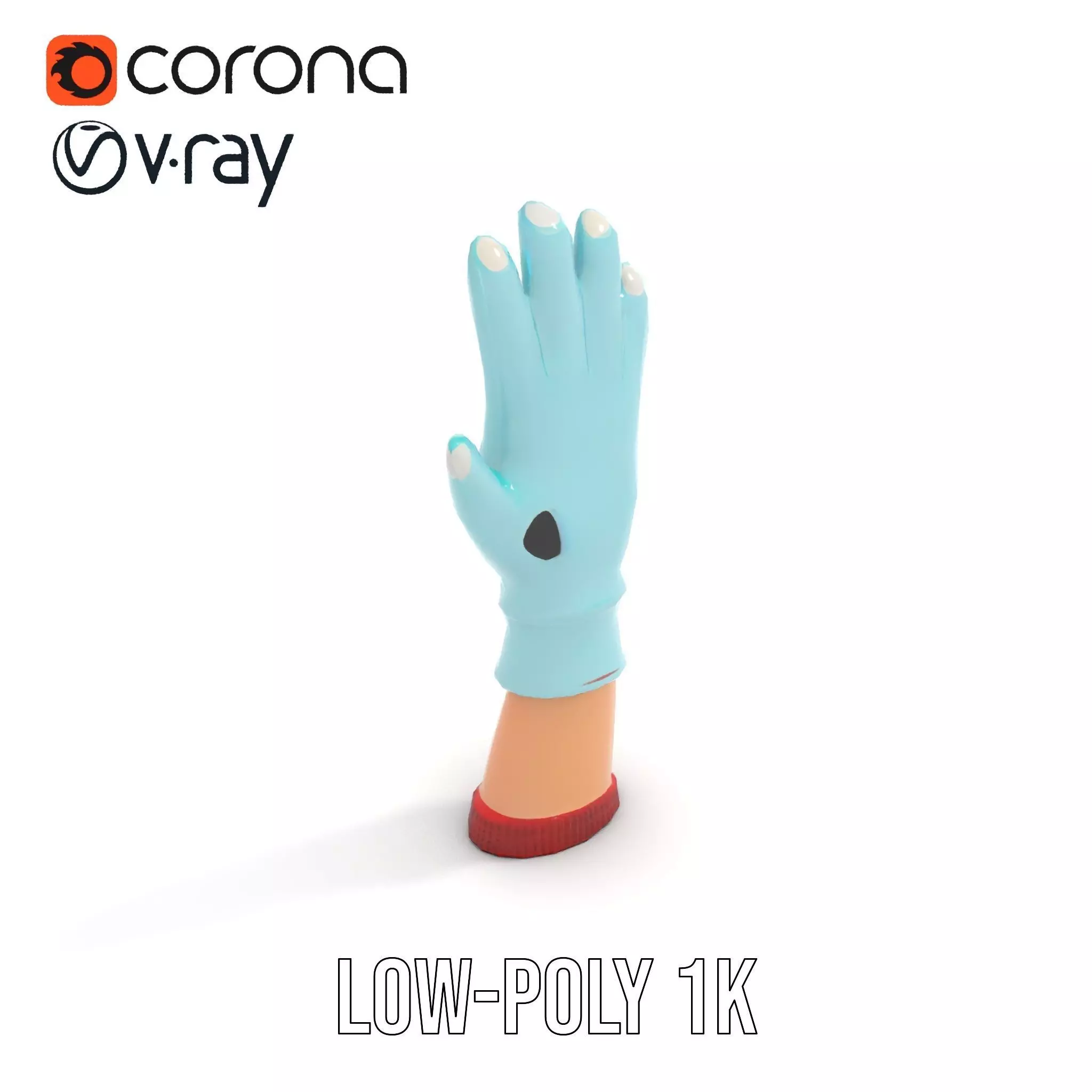 Playful Cartoon Glove Model Pack Low-poly 3D model_7