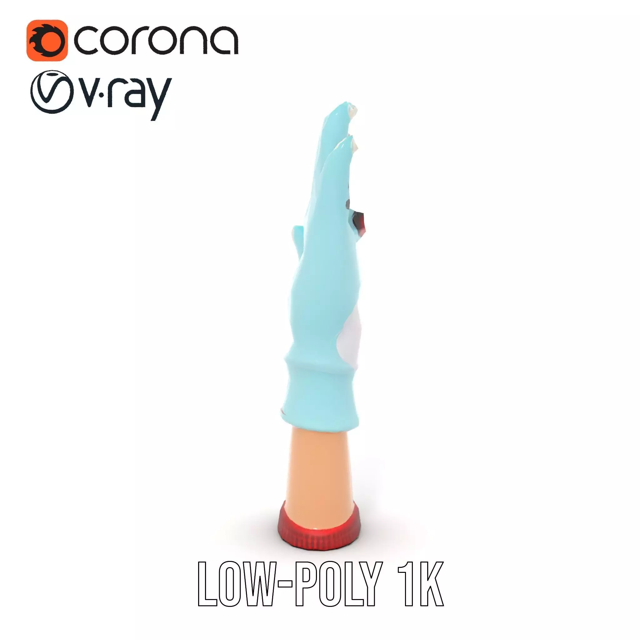 Playful Cartoon Glove Model Pack Low-poly 3D model_8