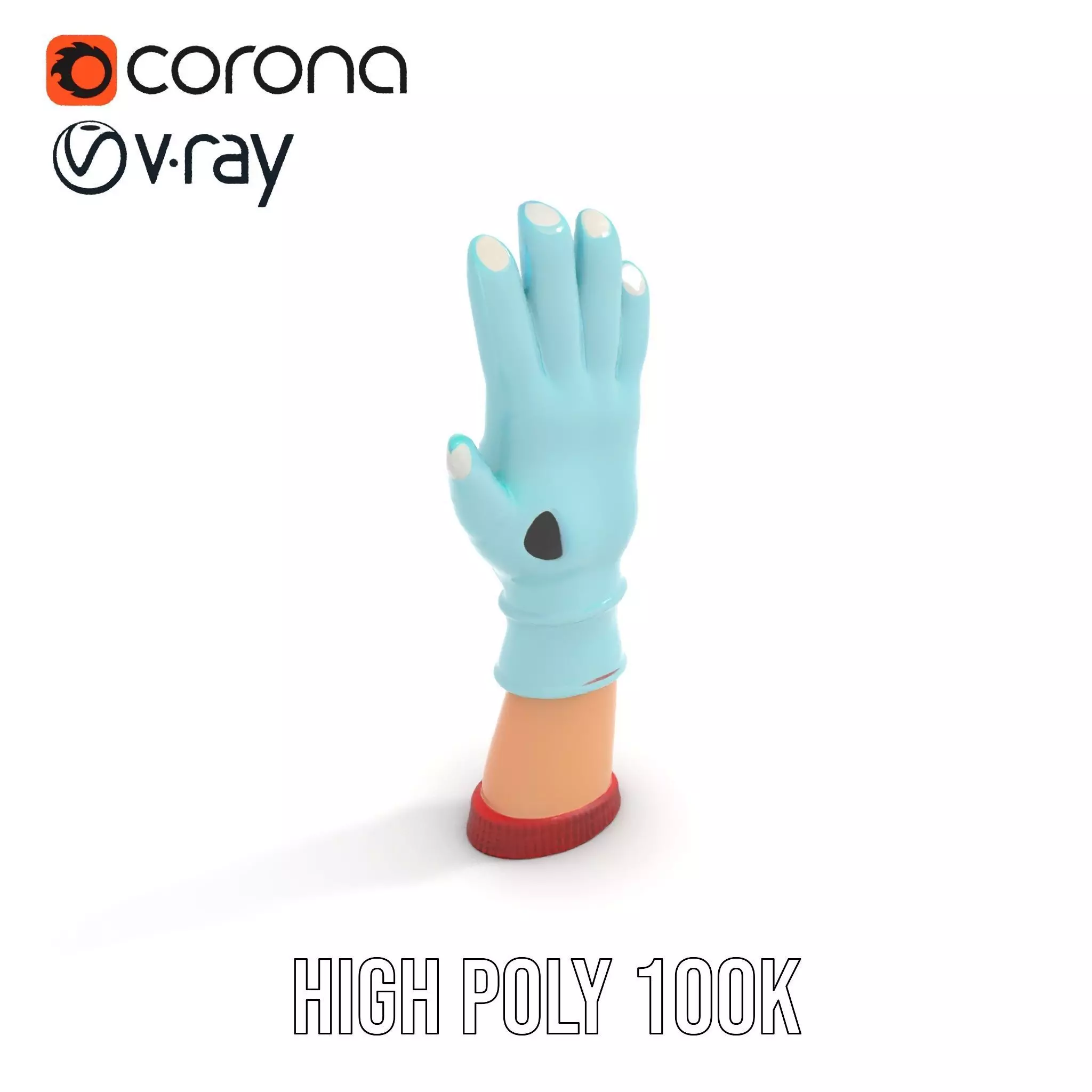 Playful Cartoon Glove Model Pack Low-poly 3D model_12