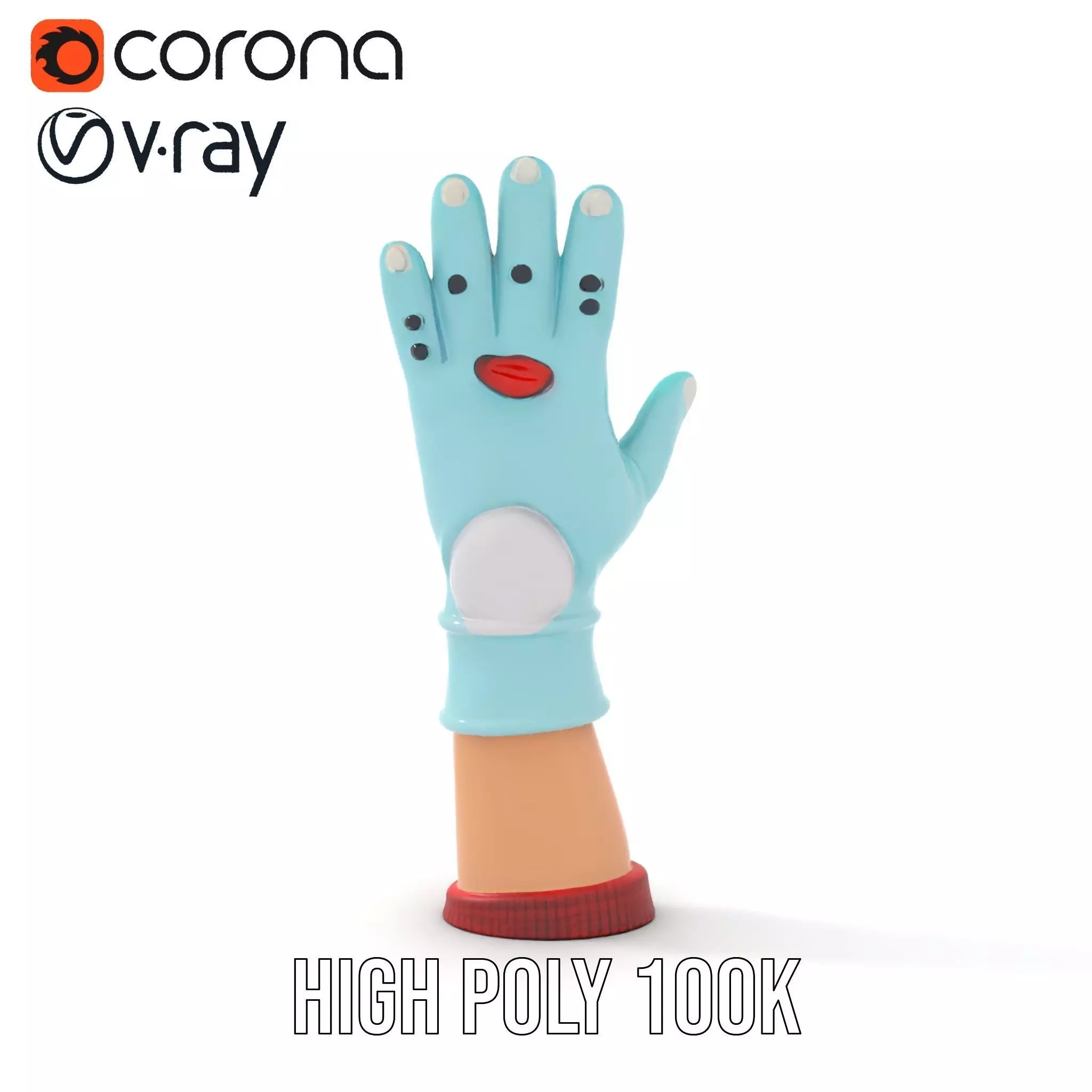 Playful Cartoon Glove Model Pack Low-poly 3D model_17