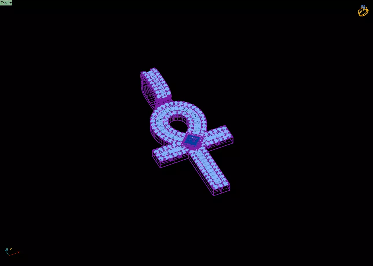 Custom Ankh Cross Pendant - Ankh Diamond Necklace 3D print model_12