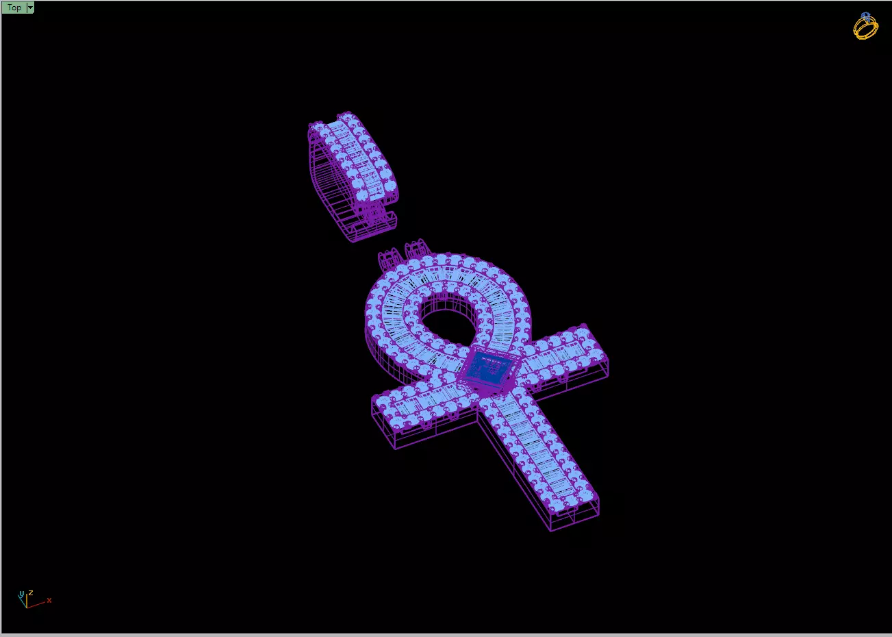 Custom Ankh Cross Pendant - Ankh Diamond Necklace 3D print model_13