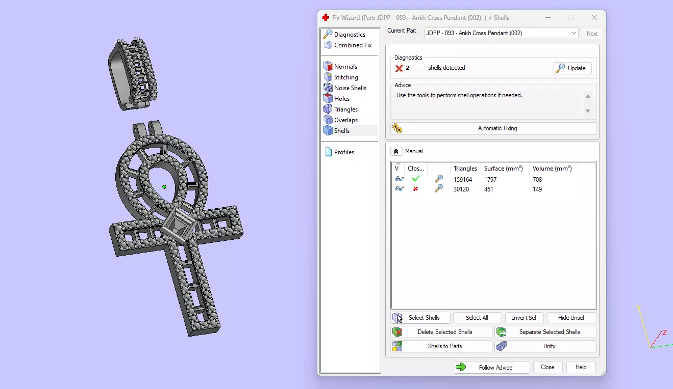 Custom Ankh Cross Pendant - Ankh Diamond Necklace 3D print model_15