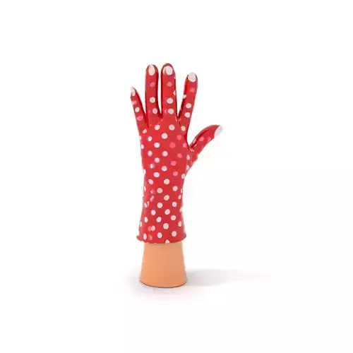 Red Polka Dot Glove Model Pack Low-poly 3D model