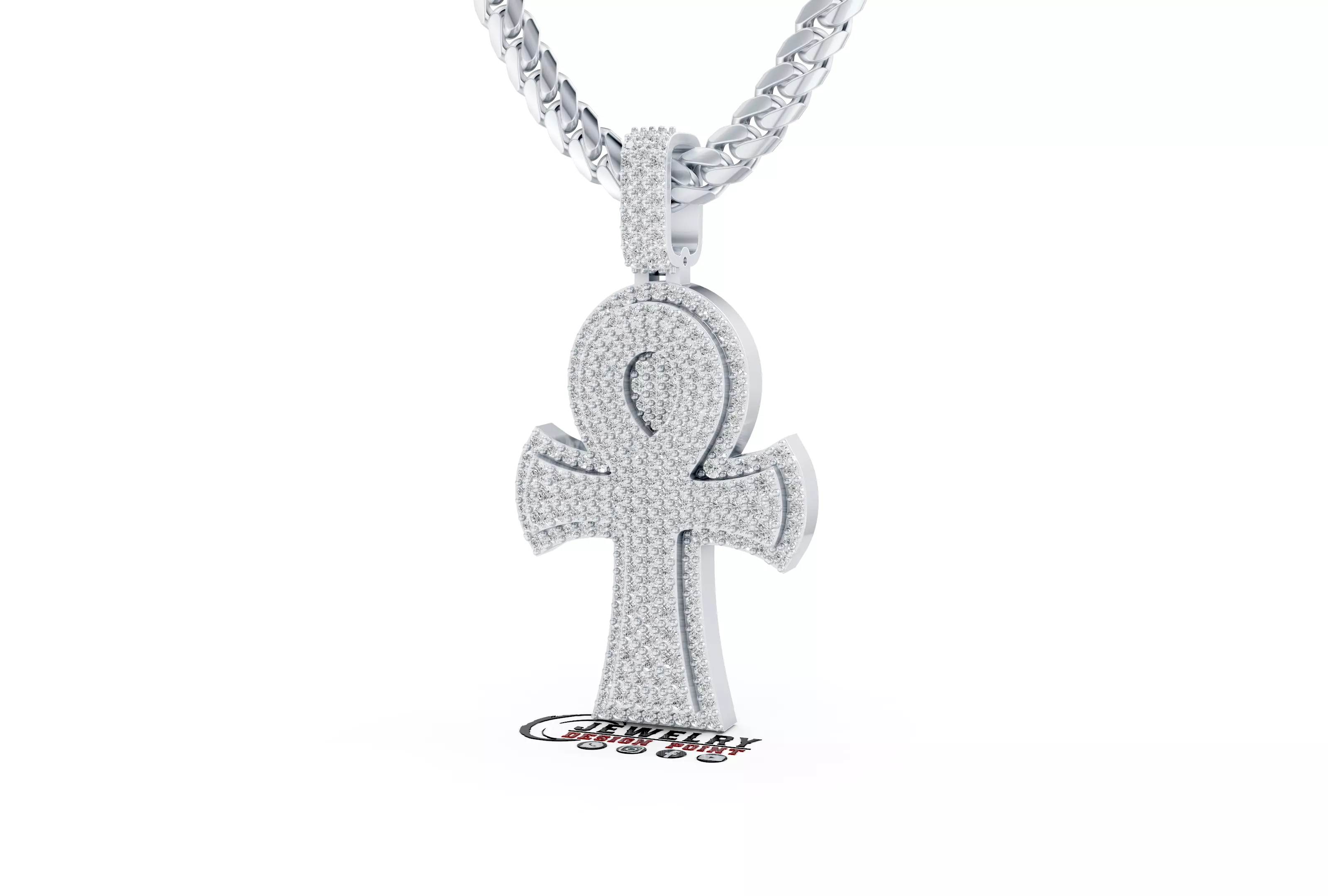 Custom Ankh Cross Pendant - Ankh Diamond Necklace 3D print model
