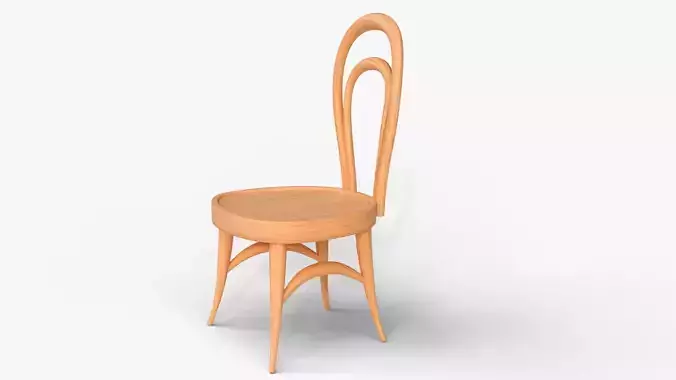 Elegant Bentwood Wooden Chair -  Realistic Model