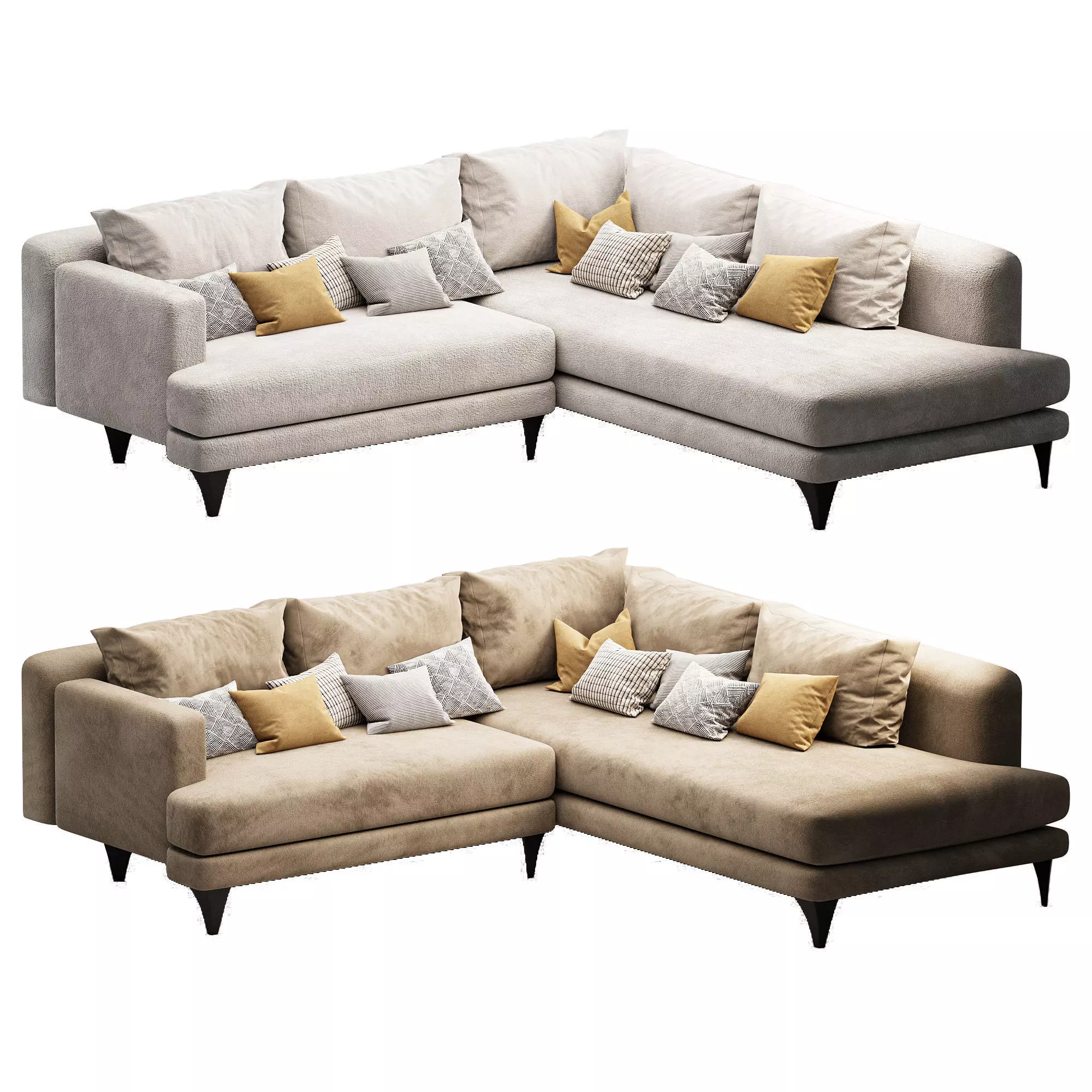 Andes 2-Piece Bumper Chaise 3D model_0