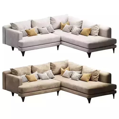 Andes 2-Piece Bumper Chaise 3D model