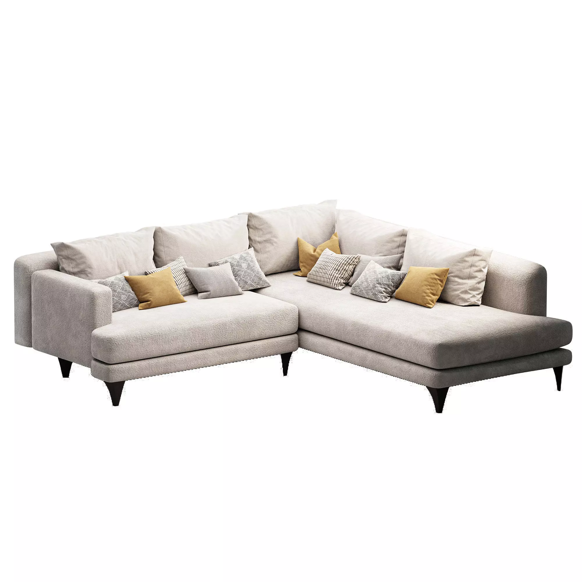 Andes 2-Piece Bumper Chaise 3D model_2