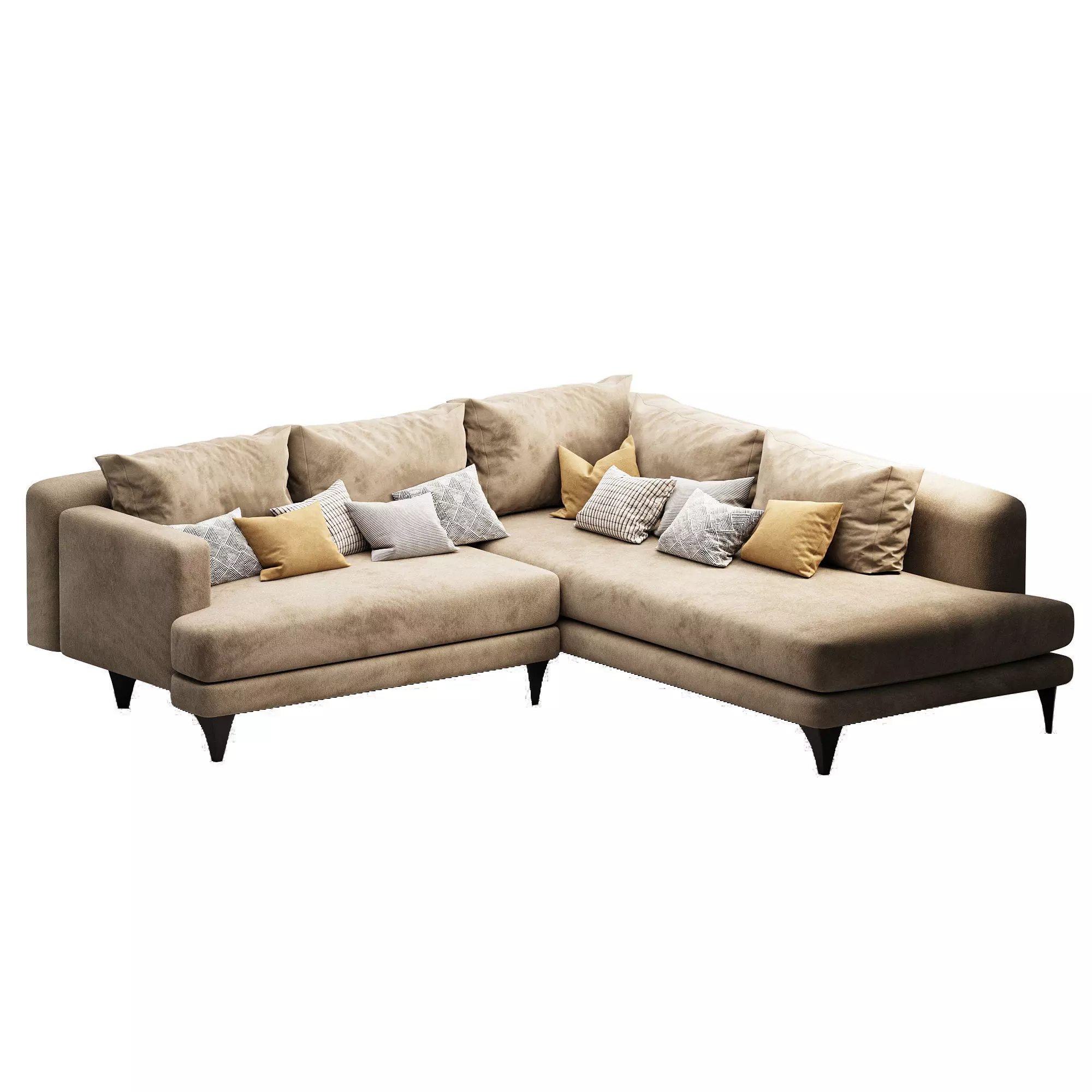 Andes 2-Piece Bumper Chaise 3D model_1