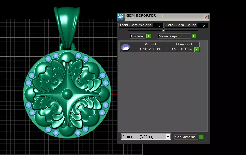 custom gold pendant 3D printable model  3D print model_4