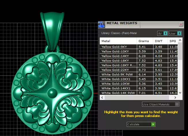 custom gold pendant 3D printable model  3D print model_6