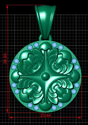 custom gold pendant 3D printable model  3D print model_3