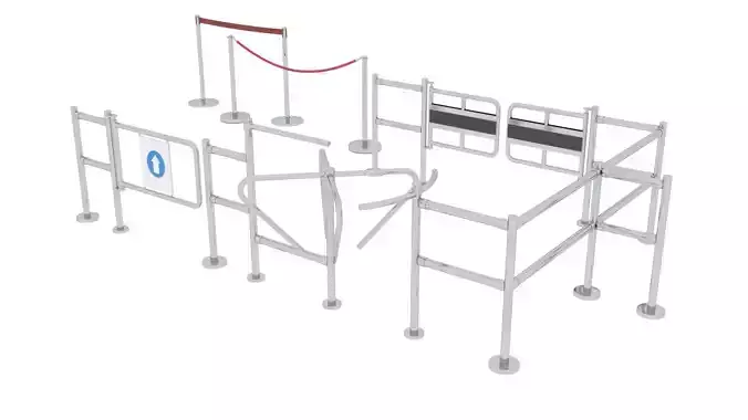 Crowd Control Gate 3D model
