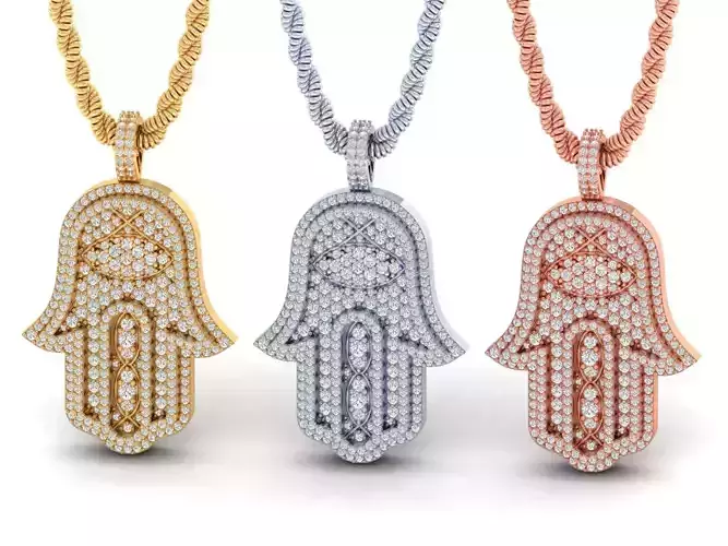 Hamsa Hand Pendant 3D print model